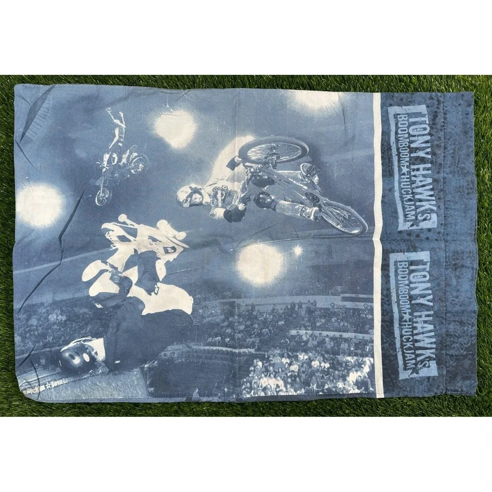 Vintage BoomBoom Huck Jam‎ Tony Hawk Travis Pastrana Blanket & Pillowcase RARE